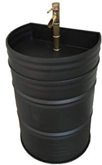 Lavabo, Lavabo in Stile Industriale retrò Lavabo Bagno in Ferro Battuto Home Hotel Ristorante Bar Toilette Vanità (Colore : Matte Black)