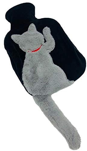 YHNJI Hot Water Bottle with Plush Cover Cat Shape Hot Water Bottle Rubber Hot Water Bottle Hand Warmer Hot Water Pouch for Neck Shoulder Feet Menstrual Cramps