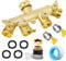 Holzsammlung Solid Brass 4 Way Water Distributor Hose Splitter Spliter Garden Hose Y Connector Tap Water Faucet Splitter