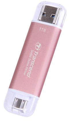 Transcend 1TB Portable SSD ESD310P, 10 Gbit/s, Typ-A/Typ-C, PS4/PS5 kompatibel - TS1TESD310P