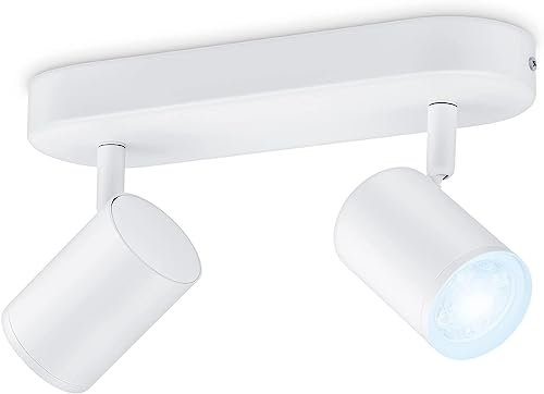 WiZ Imageo 2er-Spot Tunable White, Deckenleuchte, warm- bis kaltweiß, 2x5W, smarte Steuerung per App/Stimme über WLAN, weiß