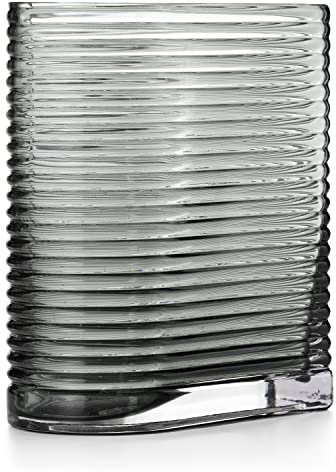 AmeliaHome Vase 8 x 17,5 cm Vase décoratif en Verre Décoration Cray Noir