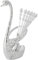 Coffee Spoon Set,6pcs Stainless Steel Mini Dessert Teaspoons Flatware Creative Espresso Tableware Swan Base Holder Organizer Household Decoration Dinnerware for Cappuccino Sugar Cake Soup(Silver)