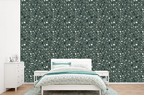 Selbstklebend Tapete Wandpapier Wandaufkleber Fototapete Tapeten Wanddeko 390x260 cm Lehm - Muster - Terazzo