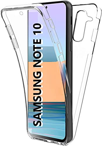 COQTEL® Coque pour Samsung Galaxy Note 10 étui 360° Housse Transparente Double Protection intégrale en Silicone et TPU Antichoc protège écran
