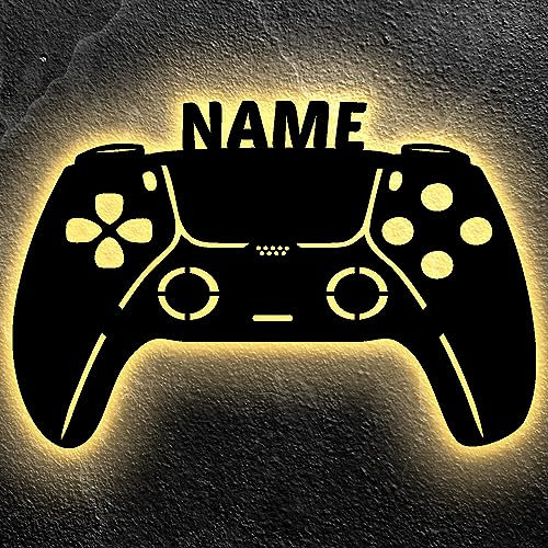 LEON FOLIEN Led Gaming Controller Lampe - Gaming Zimmer Deko - Wandlampe Mit Name - Personalisierte Wanddeko - Besondere Geschenke für Videospiel - Nachtlicht - p 5