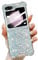 LCHULLE Designed for Samsung Galaxy Z Flip 5 Case,Girly Women Glitter Bling Bumper Shockproof Phone Case Ultra-Thin Hard PC Back Soft TPU Frame Cover for Samsung Z Flip 5 5G(2023)-White