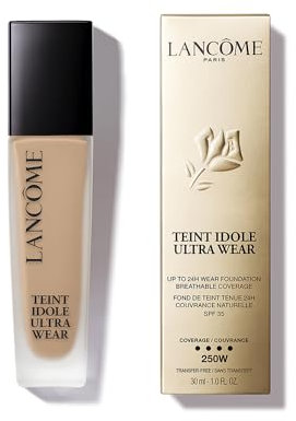 Lancôme Teint Idole Ultra Wear 250W, feuchtigkeitsspendende Full Coverage-Foundation in Beige mit natürlich mattem Finish, bis zu 24 Stunden Halt, geeignet für alle Hauttypen, 30ml