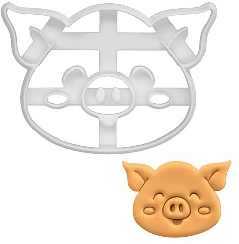 BAKERLOGY Glückliches Schwein Ausstechform - Detailliertes Keksausstecher-Design zum Backen und Basteln, ideal für Fondant, Teig, Ton