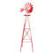 Wiltec Windrad mit 245 cm Höhe, Windmühle in Rot, Windspiel im US-Design, Gartendeko mit kugelgelagertem Texasrad, Rankhilfe für Garten