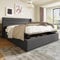 Zravenna Bett 180x200 mit Lattenrost (Ohne Matratze), Polsterbett Bettgestell mit Großer Stauraum unter Bett, Stauraumbetten Doppelbett Metallbett, Grau (Grau, 180x200cm-Ohne Matratze)