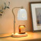 Lampe Kerzenwärmer mit 3 Glühbirnen - Kerzenlampe Upgraded Print Cutout Design, Kerzenwärmer mit Timer & Dimmer, Verstellbare Höhe Home Decor Lampe, Metall Kerze Lampe für Jar Kerzen(Weiß)