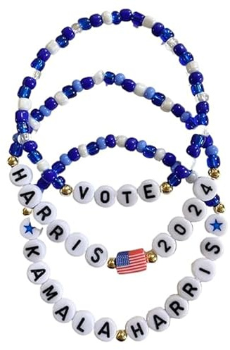 WZXHYS Kamala Harris 2024 Armbänder Präsident Wahlkampagne Merch Kamala Harris Merchandise Armband für Damen Herren, 6in, Harz, Koralle