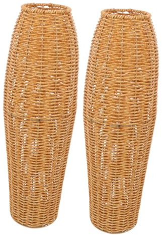 Alipis Jarrón De Flores Modernas Florero Alto Decoración Sencilla Imitación De Ratán