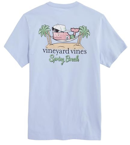Vineyard Vines Men's Spring Break Hammock Whale Short-Sleeve Pocket Tee, Jake Blue, Large
