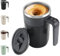 Mongdio Self Stirring Coffee Mug with Temperature Display, Rechargeable Stirring Mug, Automatic Self Stirring Cup with Lid, For Coffee, Milk and Other Beverages, Black