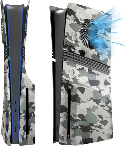 Placa frontal para PS5 Pro Disc Edition, funda de repuesto con rejillas de ventilación de refrigeración transpirables, panel de buena disipación de calor, carcasa ABS personalizada para consola PS5