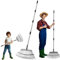 2-In-1 Leaf Rake Set with Leaf Scoops, 25-Tine Garden Rake and Grabber for Leaf Cleanup & Picker Up, Adjustable Long Handle, Wide Metal Head for Garden‌, Yard, Soil, Weeds‌, Grass