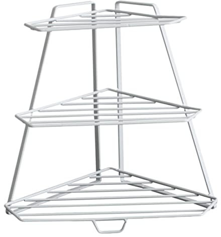 SOLUSTRE Multifunktionales Badezimmerregal Platzsparendes Eckregal Für Toiletten Waschutensilien Design Weiß Installieren Ohne Bohren