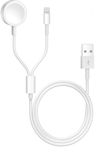 Wireless Charger for Apple Watch 2 in 1, Wireless Magnetic Charging Cable, Portable Charger Compatible with Apple Watch Series SE 6 5 4 3 2 / 38mm 40mm 42mm 44mm 3.3Ft