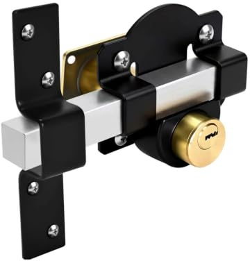 Long Throw Gate Lock, Fit for Right & Left Door, Mortise Lock, Double Sides Locking, 5 Keys (50mm)