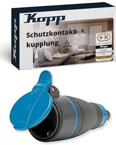 Kopp 183215103 Schutzkontaktkupplung wiederanschließbar, bruchfest, fürKabelquerschnitt bis 3x1,5mm², IP44