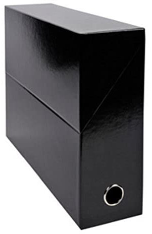 Exacompta 89921E Packung mit 5 Transferboxen Iderama aus laminiertem Karton, robust und strapazierfähig, 24 x 32 cm, Ideal für Ihre Dokumente in Format DIN A4, Rücken 90mm, Schwarz, 5 Stück