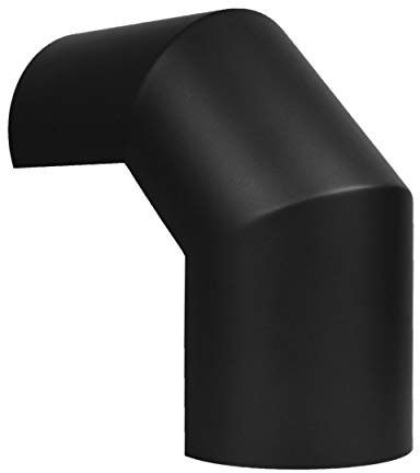 LANZZAS Rauchrohr Hitzeschutz/Thermoschild 90° Bogen oberhalb - für den Durchmesser Ø 130 mm - Farbe: schwarz - Ofenrohr-Hitzeschild