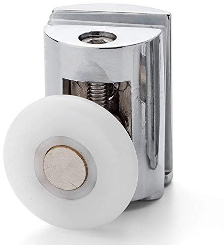 Shower Part Single Height Adjustable Top Shower Door Roller/Wheel/Runner, Diameter 23mm, Thickness 5.8mm, Chrome plated Plastic, Replacement Parts, 2x L089
