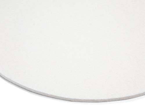 Modulor Filz-Sitzauflage für Stühle, rundes Sitzkissen aus 100% Wollfilz, auch als dekoratives Tischset geeignet, 33 cm im Durchmesser (Weiß)