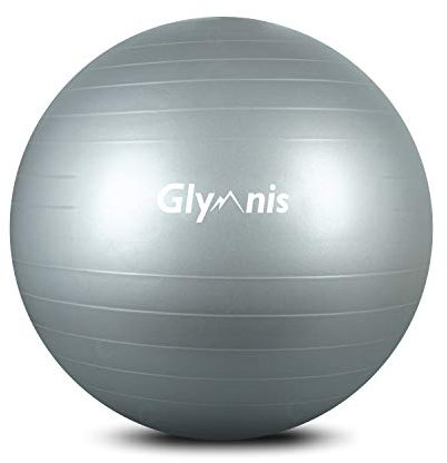 Glymnis Gymnastikball Sitzball 55cm 65cm 75cm Dicker Pilates Ball inkl. Luftpumpe Robuster 300kg Maximalbelastbarkeit für Hause Gym Büro