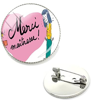 Broche tendance Merci Maitresse pour vêtements, sacs, accessoires