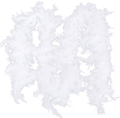 Uposao Weiße Federboa für Weihnachtsbaum, 2M Weihnachten Girlande Flauschigen Weihnachtsdeko Weihnachtsband Boa-Streifen Hängende Dekoration für Weihnachtsbaum Party-Girlande Kostüm-Zubehör