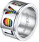 Suplight Personalisiert LGBTQ Spinner Ring Edelstahl Lesbian Pride Homosexuell Drehring Partnerring Ehering Modeschmuck Größe 17,3mm Silber