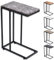 SG Traders C Shaped Side Table Coffee Table End Table Under Sofa Living Room Table Snack Laptop Holder Stable Metal Frame for Bedroom Office Sofa Bed Side Table Easy to assemble (Black Marble Effect)