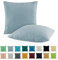 SHC by BaSaTex 2er Pack Jersey Kissenbezüge Kissenhüllen | Kopfkissenbezug aus 100% Baumwolle | 50x50 cm Dekokissen Bezug | Farbe Rauchblau Hellblau