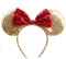Hpfulseazn Women Girls Decoration Mouse Ears Headbands Sequin Glitter Bow Hairband for Cosplay Costume Birthday Party(Gold/Red)