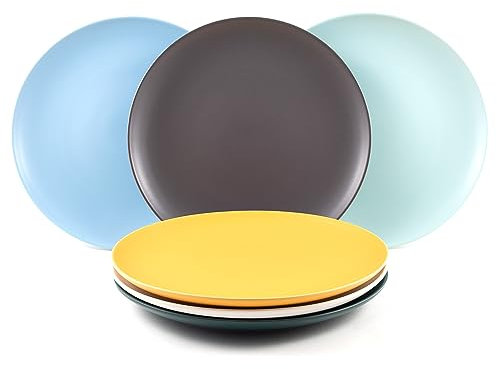 Hanseküche 6-teiliges Teller Set – Dinnerteller aus hochwertiger Keramik und modernes Design, 6 x 27 cm, stapelbar - Speiseteller, Küchenteller