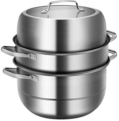 OQHAIR Vaporera de Acero Inoxidable, Olla de Vapor, Ahorro de energía, Caldera de Vapor, hogar, Cocina, Comedor, Utensilios de Cocina