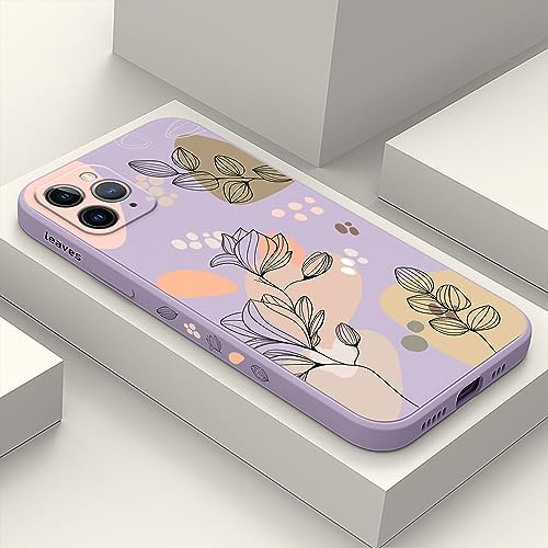 LEECG per iPhone 11 Pro Max Cover Lato Creativo Design Stampe Sottile Morbido Protettivo Cover per iPhone 11 Pro Max, Morandi Viola