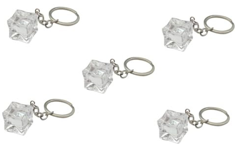Warmhm 5St Eiswürfel Schlüssel anhänger Eiswürfel-Schlüsselanhänger Schlüsselanhänger mit Diamantanhänger Schlüsselbund Schlüsselringe lustige Schlüsselanhänger coole Schlüsselanhänger