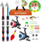 BNTTEAM 6 Packs Spinning Angelrute Combo 99% Carbon Teleskop versenkbar Mini Ultra Light 1,8M 2,1M 2,4M 3,0M 3,6M Rute mit 13BB Angelrolle lockt Haken Line Float (T4-Double, 1.8M/70.8in/5.9ft)
