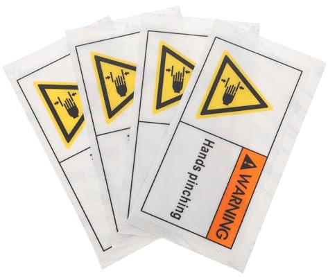 OKUMEYR 4pcs Machinery Equipment Hand Injury Warning Safety Stickers, Hands Pinching Caution Labels for Industrial Security, Sturdy Warning Signs for Workplace Safety
