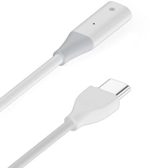 Ladeadapter für Apple Pencil 1st Gen, USB C auf iPencil Adapter, Kompatibel mit Apple Pencil der 1. Generation, USB C auf Lightning-Buchse, 1m Ladekabel, Sicher & Zuverlässig, Ideal für Unterwegs