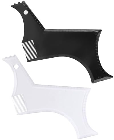 FDCGAS 2 pcs bart schablone männer, bartschablone,Bartformer Template Shaping Tool,Styling Kamm Schablone für Ziegenbart Schnurrbart Koteletten Gesichtshaar Trimmen für Männer Backenausschnitt