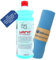 BADfabrik24 Sanit Bad- und Küchenglanz – Flasche 1000 ml, Art.-Nr. 3041 – kraftvoller Reiniger für Bad, WC & Küche + Mikrofasertuch 40×40 cm – silikonfrei & waschbar