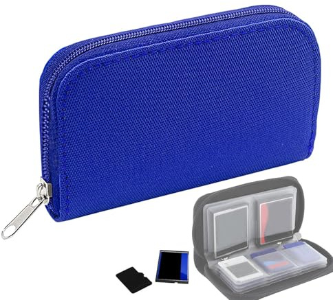Kartenhalter | Reißverschlussfach Memory Card Organizer | Kompakte Aufbewahrungstasche mit elastischen Slots | Tragbare Tragetasche zum Schutz von, microSD und Kamerakarten auf Reisen