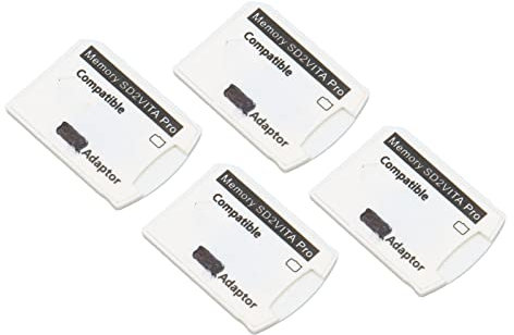 Yunseity Adattatore di Scheda di Stoccaggio Sostituzione Efficiente per PS Vita 1000 2000, Adattatore di Schede di Stoccaggio Micro di Caricamento Rapido per PS TV, Pacchetto di 4