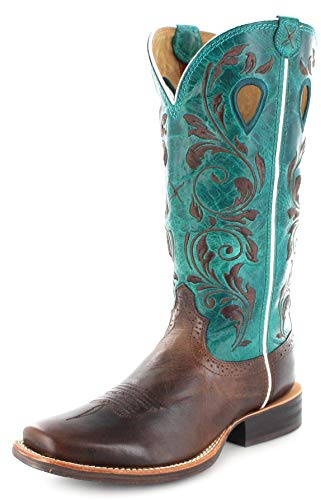 Twisted X Boots Damen Cowboy Stiefel 1761 Ruff Stock Westernreitstiefel Lederstiefel Braun 39 EU