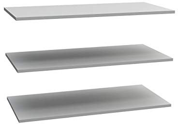 FORTE Einlegeböden 3-er Set für 170er Schwebetürenschränke, Holzwerkstoff, Grau, 82,9 x 42 x 1,5 cm